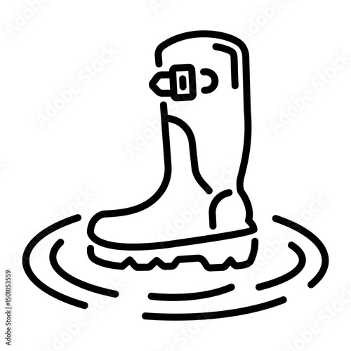 An outline style icon of pvc boot