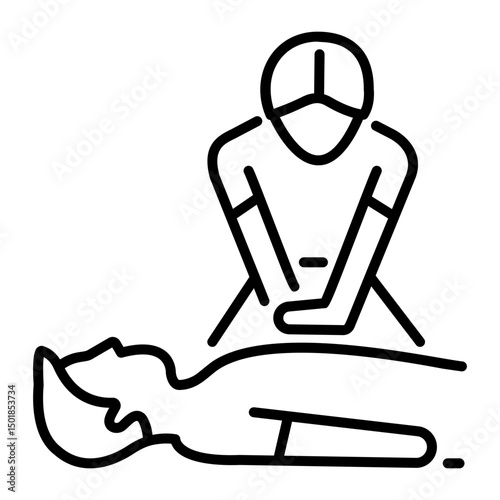 An outline style icon of cpr 