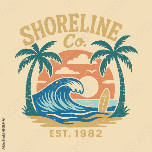 summer t-shirt design. hand drawn beach prints. sunset beach prints and poster. Sunset beach paradise in long beach. endless beach life slogan. tropicalsummer  vintage retro vector graphics.