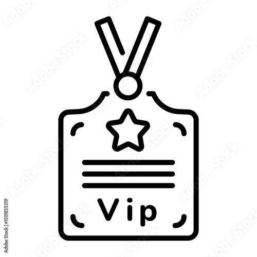 An outline style icon of vip pass