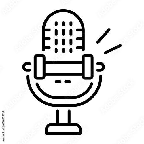 An outline style icon of microphone