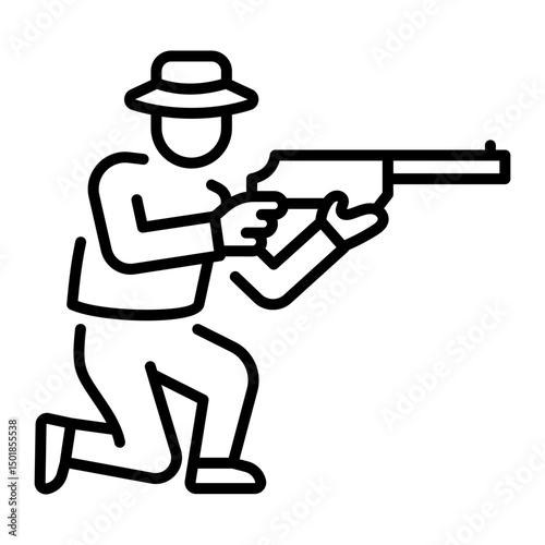 A line style icon of gangster