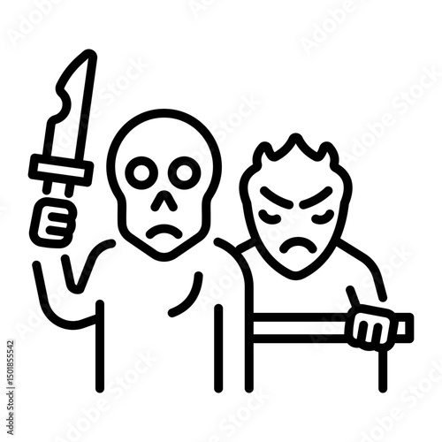An outline style icon of horror movie