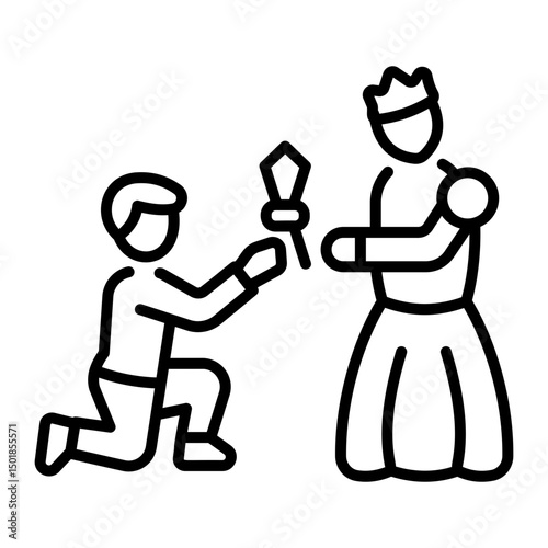 A linear style icon of propose