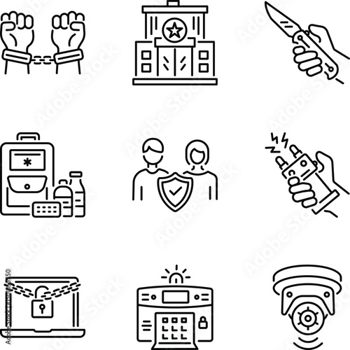 Set of Security Linear style Icons 