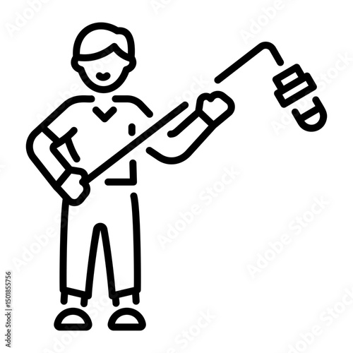 A line style icon of boom operator