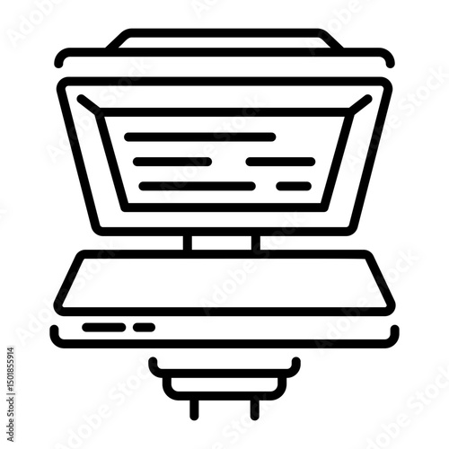 A line style icon of teleprompter