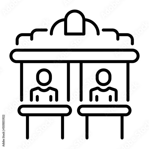 A linear style icon of box office