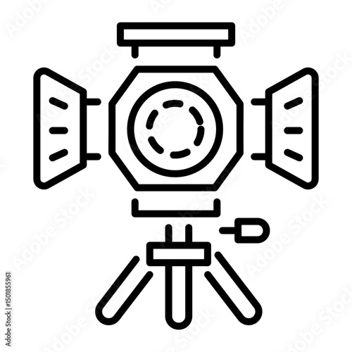 A linear style icon of light