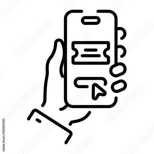 An outline style icon of buy ticket