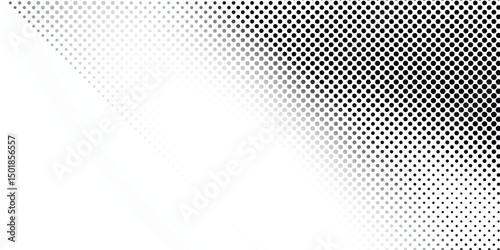 Grunge halftone gradient background. Faded grit noise texture. White and black sand wallpaper. Retro pixelated backdrop. Anime or manga style comic overlay. Vector graphic design arts