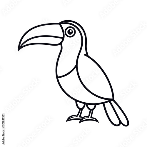 Elegant Keel Billed Toucan Outline Art Design