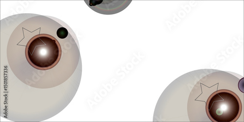 An isolated 3D computer illustration of an eyeball with a blue iris, resembling a data disk