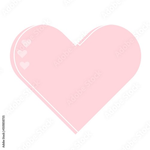 Pink Romantic heart Frame with Outline Border Icon. Wedding, valentine Day, Baby Shower Party Decoration Design. Cute kawaii Happy Positive Element Symbol. 
