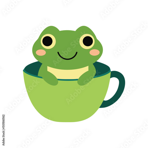 green frog isolated on white
