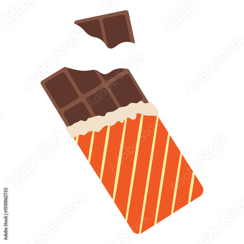 Orange and white striped chocolate bar wrapper design