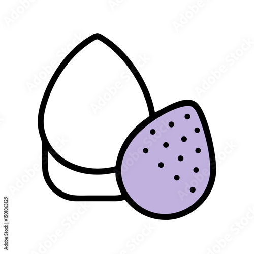 Beauty Egg Sponge icon for Smooth Foundation Application Vector

