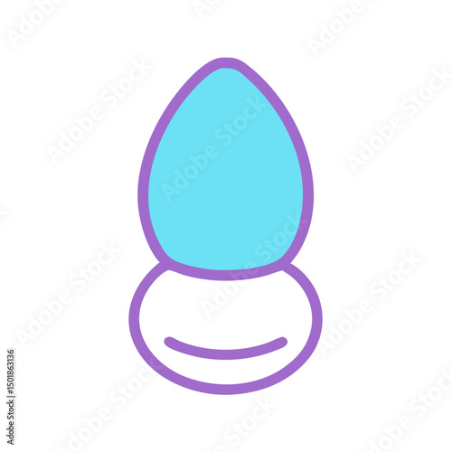 Beauty Egg Sponge icon for Smooth Foundation Application Vector
