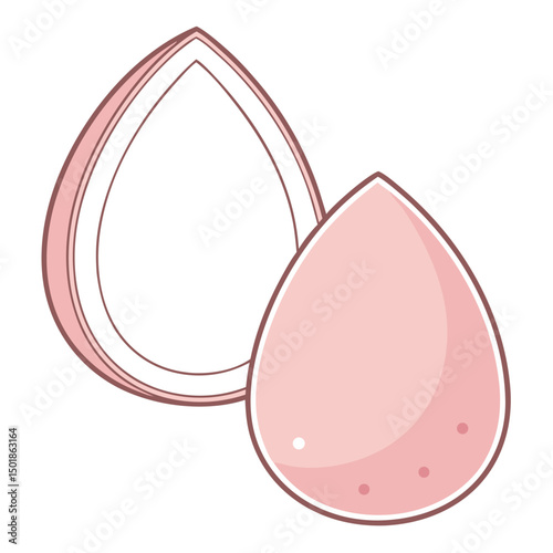 Beauty Egg Sponge icon for Smooth Foundation Application Vector
