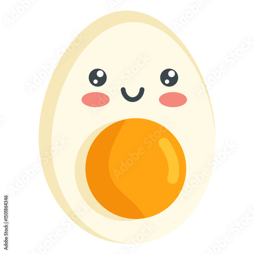 Kawaii smiling egg