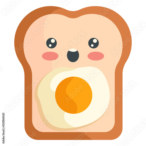 Kawaii egg toast