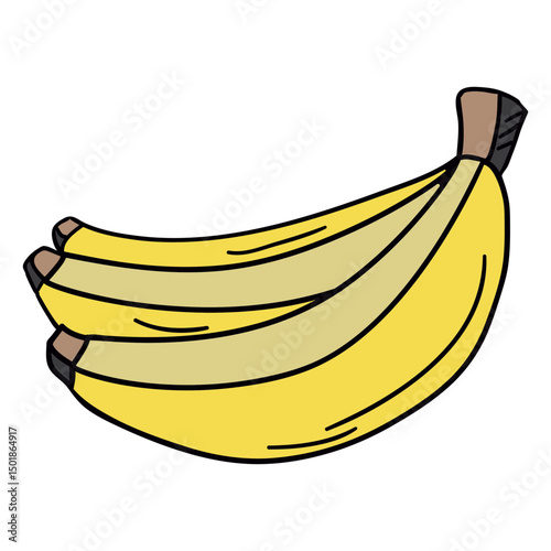 Banana hand drawn fruit