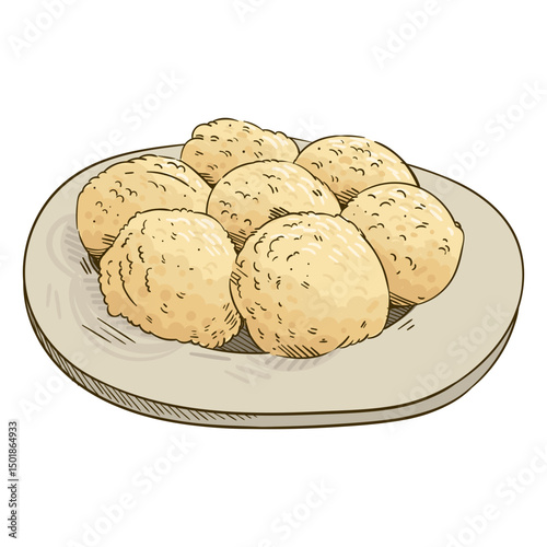 German potato dumplings illustration