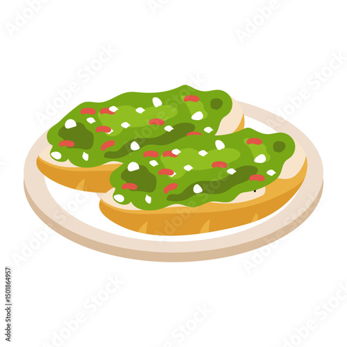 Italian crostini illustration