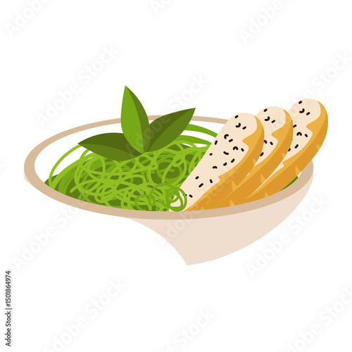 Pasta pesto illustration