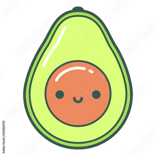 Happy avocado cartoon