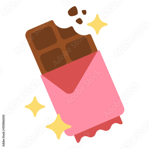 Sparkly chocolate bar flat