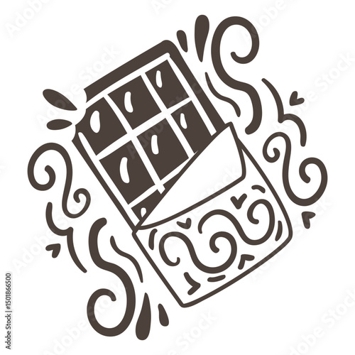 Chocolate bar dessert cut out