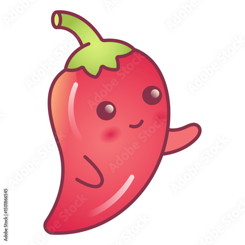 Happy chili pepper kawaii