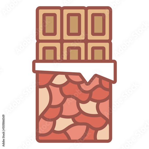 Opened chocolate bar color stroke