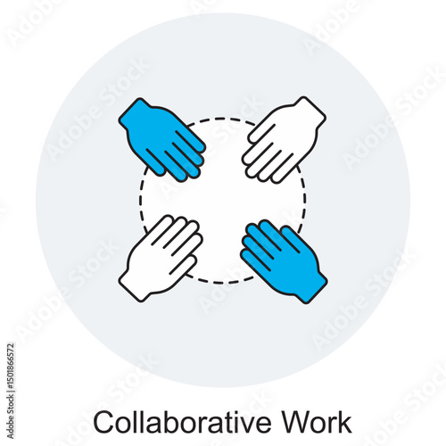 Collaborative Work icon, Stronger Together Unlocking the Power of Collaborative Work, Team Synergy Driving Success Through Collaboration, vector