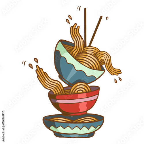Ramen japanese food bowls
