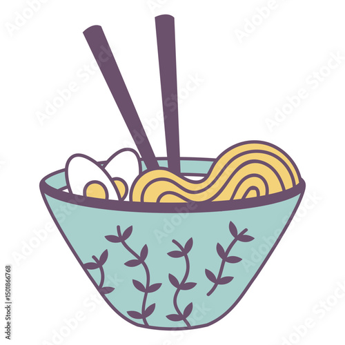 Japanese food ramen and chopsticks