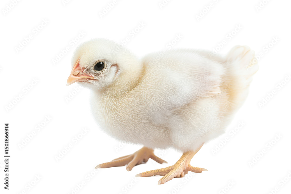 Fototapeta premium Downy dream A fluffy chick peeks from a black void