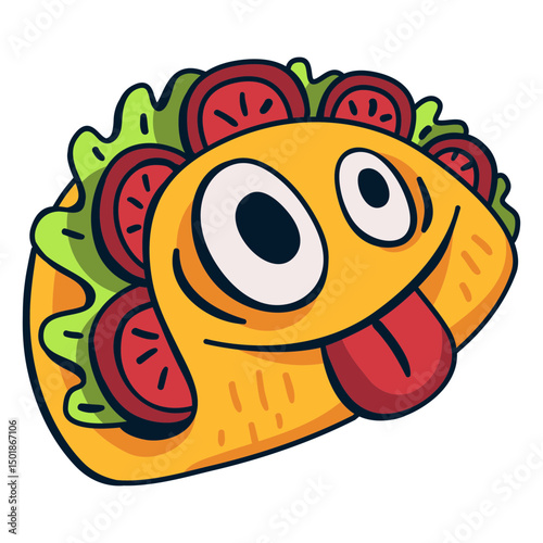 Happy taco food character cartoon