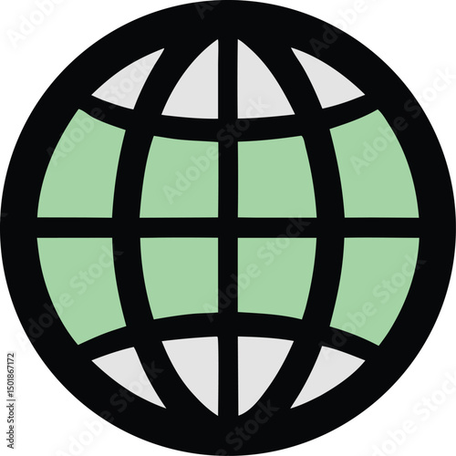 Clean globe icon representing global communication and international network design