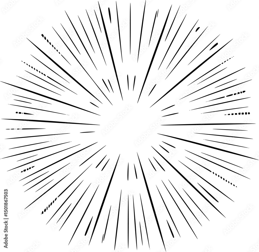 Obraz premium Black and white burst design graphic element