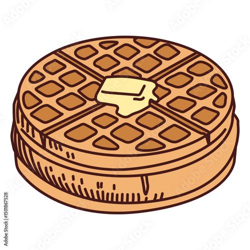 Food illustration waffles