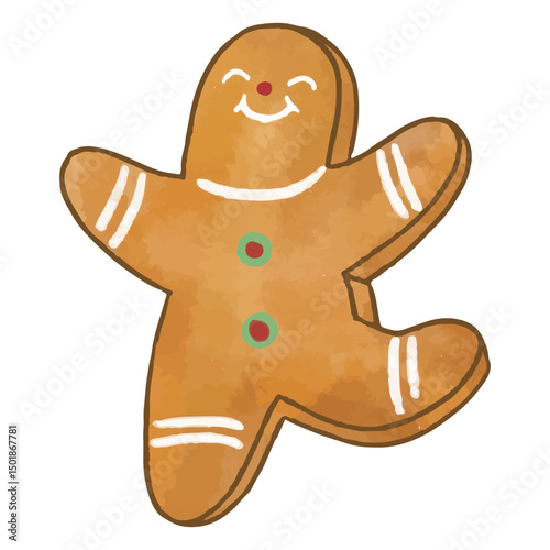 Happy Christmas gingerbread cookie character