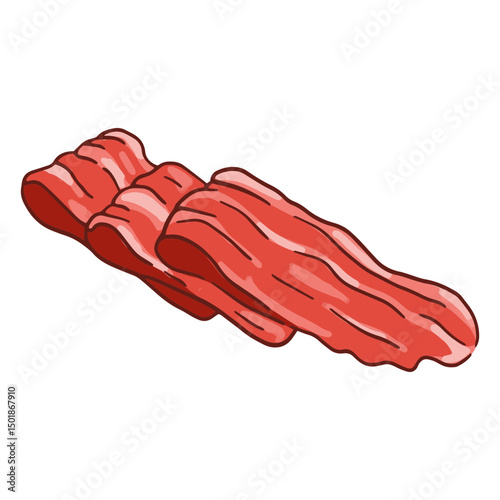 Meat bacon food color stroke