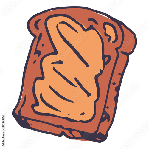 A delicious slice of bread smothered in creamy peanut butter