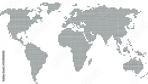 Dotted color world map vector.	