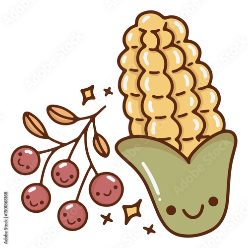 Thanksgiving corn cute cartoon