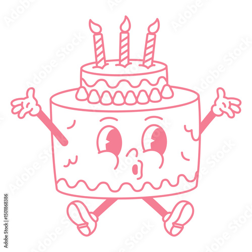 Pink cake filled stroke birthday