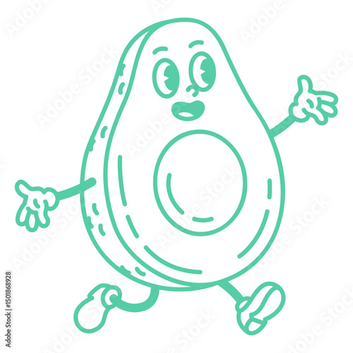 Cartoon avocado running
