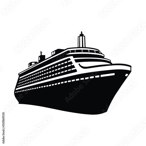 Cargo Ship Silhouette Vector Bundle,  Marine Transport SVG Clipart for T-Shirt & Print Designs


